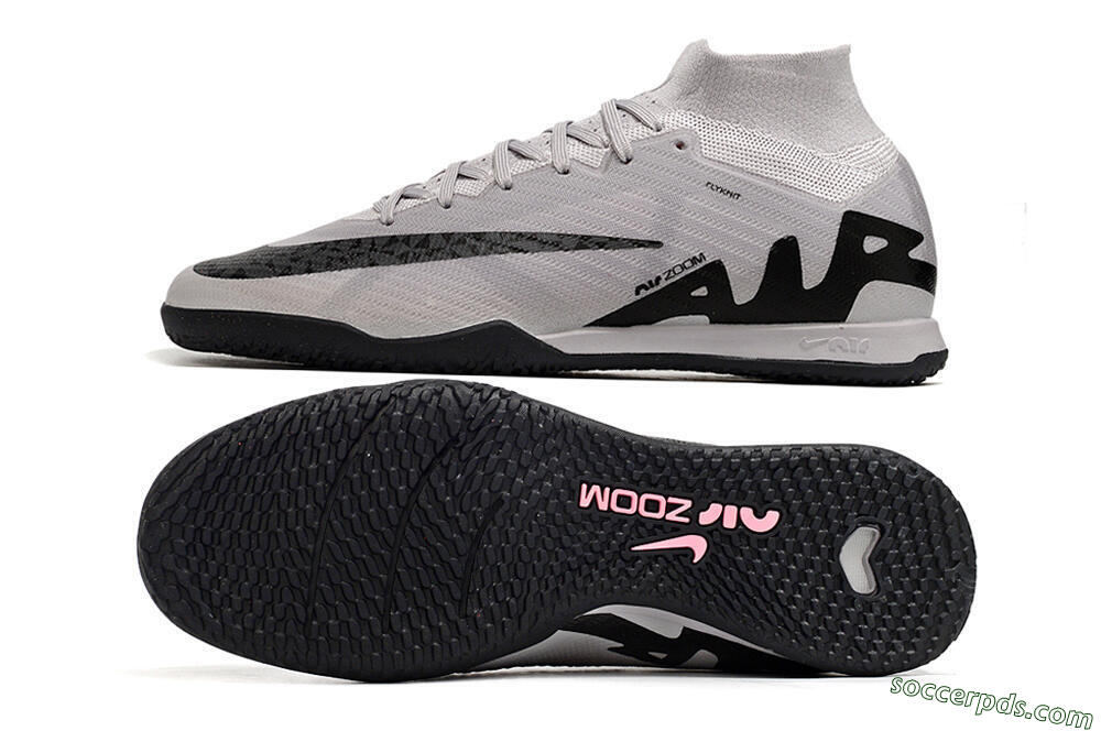 Nike Air Zoom Mercurial Superfly 9 Elite IC High-Tops Football Shoes - Grey/Black/Pink 0