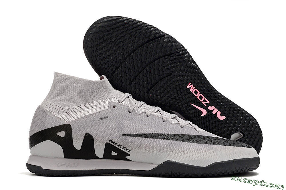 Nike Air Zoom Mercurial Superfly 9 Elite IC High-Tops Football Shoes - Grey/Black/Pink 1