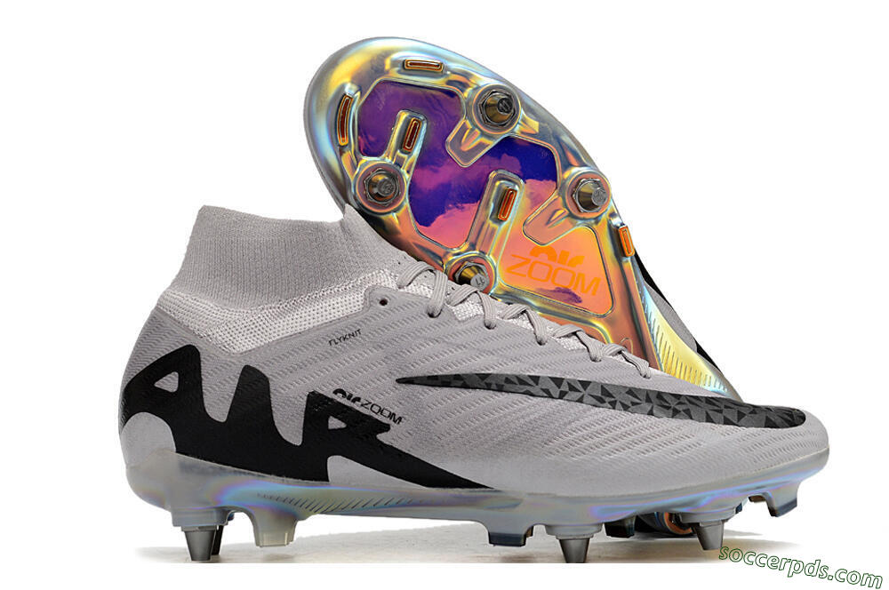 Nike Air Zoom Mercurial Superfly 9 Elite SG High-Tops Football Boots - Grey/Black/Gold 1