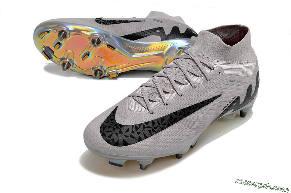Nike Air Zoom Mercurial Superfly 9 Elite SG High-Tops Football Boots - Grey/Black/Gold 3