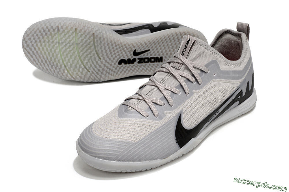 Nike Air Zoom Mercurial Vapor 15 Pro IC Low-Tops Football Shoes - Grey/Black 3