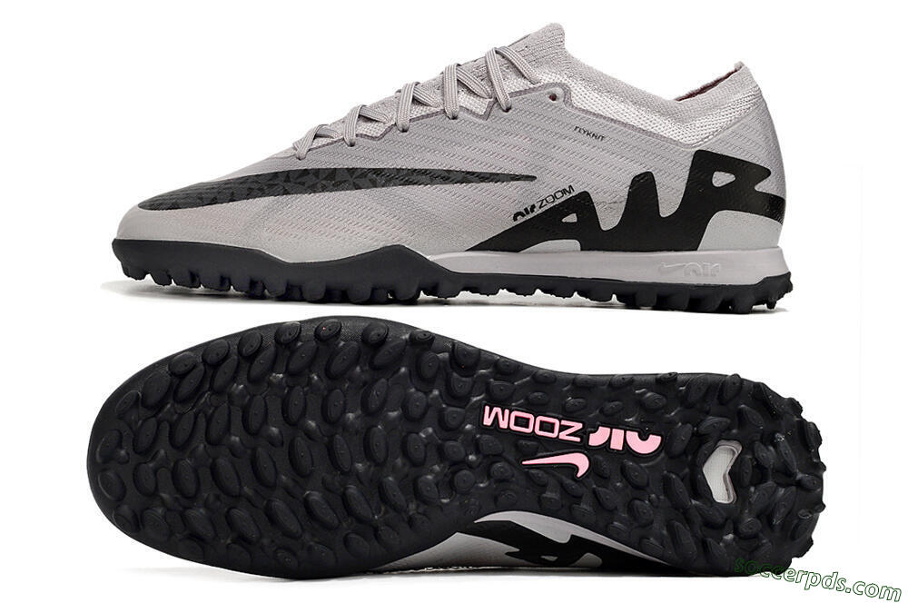 Nike Air Zoom Mercurial Vapor 15 Elite TF Low-Tops Football Shoes - Grey/Black/Pink 0