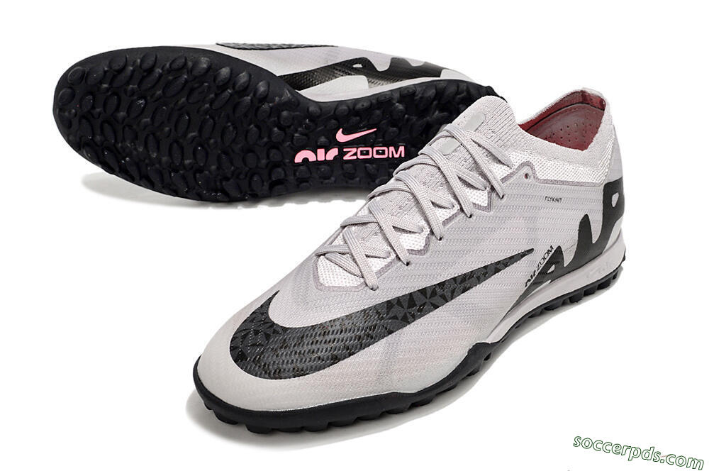 Nike Air Zoom Mercurial Vapor 15 Elite TF Low-Tops Football Shoes - Grey/Black/Pink 3