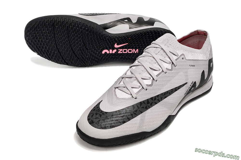 Nike Air Zoom Mercurial Vapor 15 Elite IC Low-Tops Football Shoes - Grey/Black/Pink 3