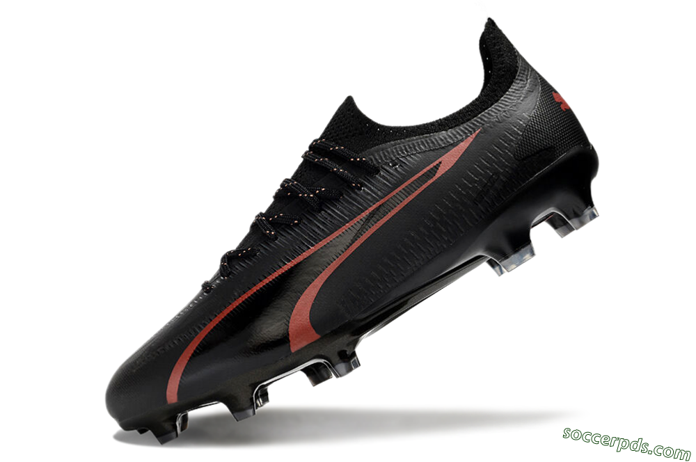 Puma Ultra Ultimate FG Low-Tops Football Boots - Black/Red 5