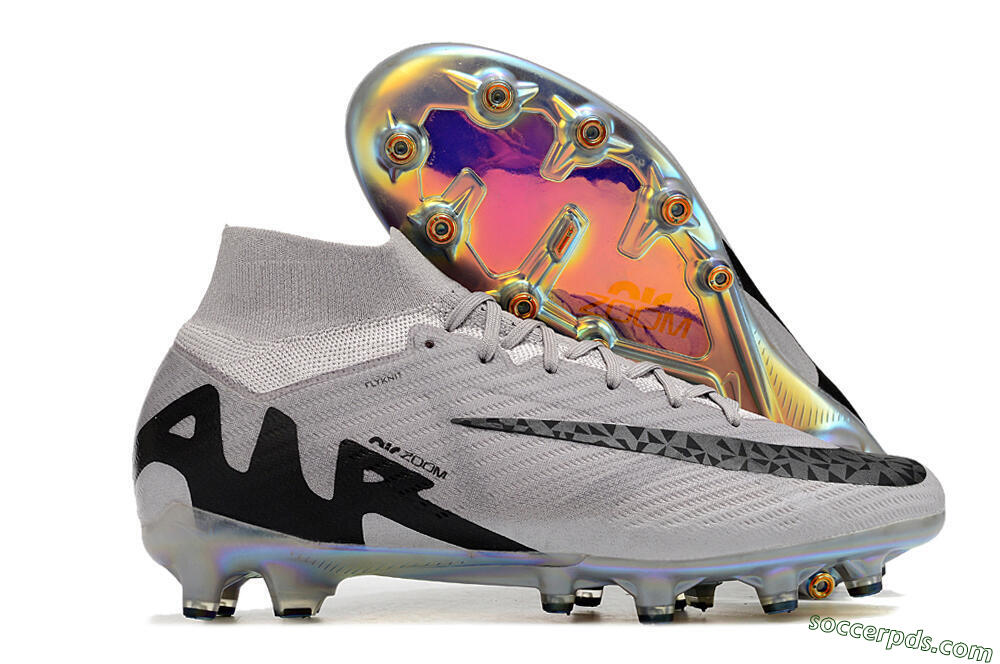 Nike Air Zoom Mercurial Superfly 9 Elite AG High-Tops Football Boots - Grey/Black/Gold 1