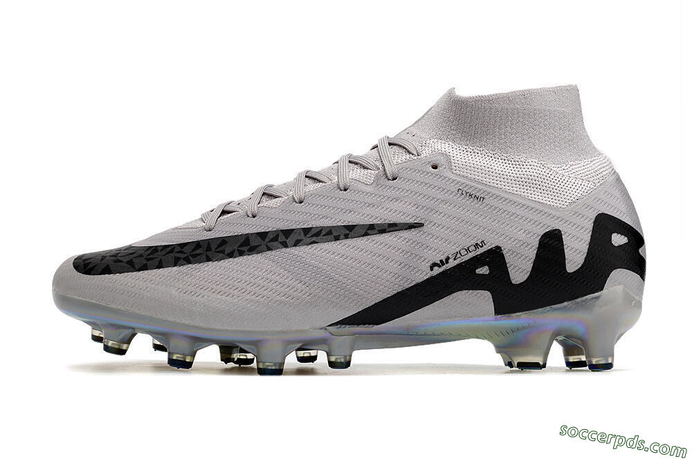 Nike Air Zoom Mercurial Superfly 9 Elite AG High-Tops Football Boots - Grey/Black/Gold 2
