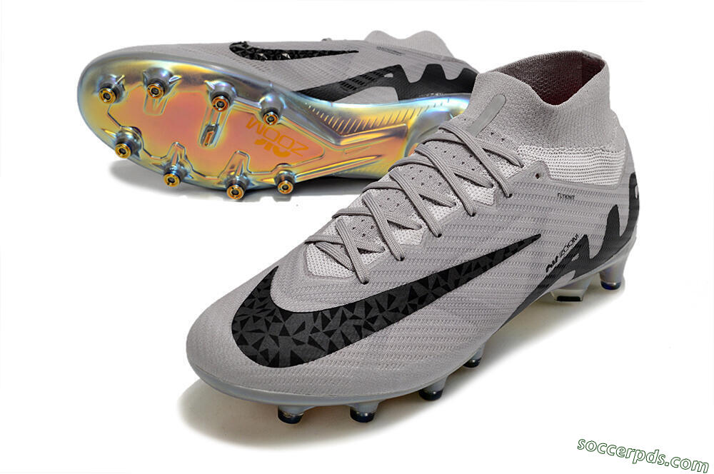 Nike Air Zoom Mercurial Superfly 9 Elite AG High-Tops Football Boots - Grey/Black/Gold 3