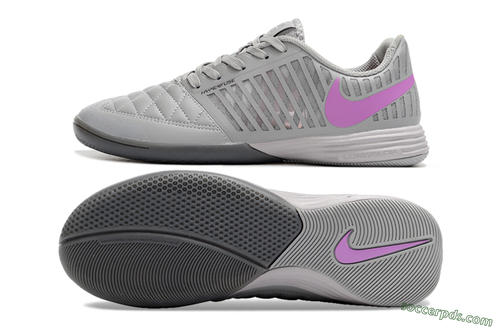 Nike Lunar Gato 2 IC Low-Tops Football Shoes - Grey/Purple/White 0