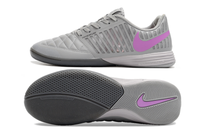 Nike Lunar Gato 2 IC Low-Tops Football Shoes - Grey/Purple/White