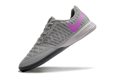 Nike Lunar Gato 2 IC Low-Tops Football Shoes - Grey/Purple/White