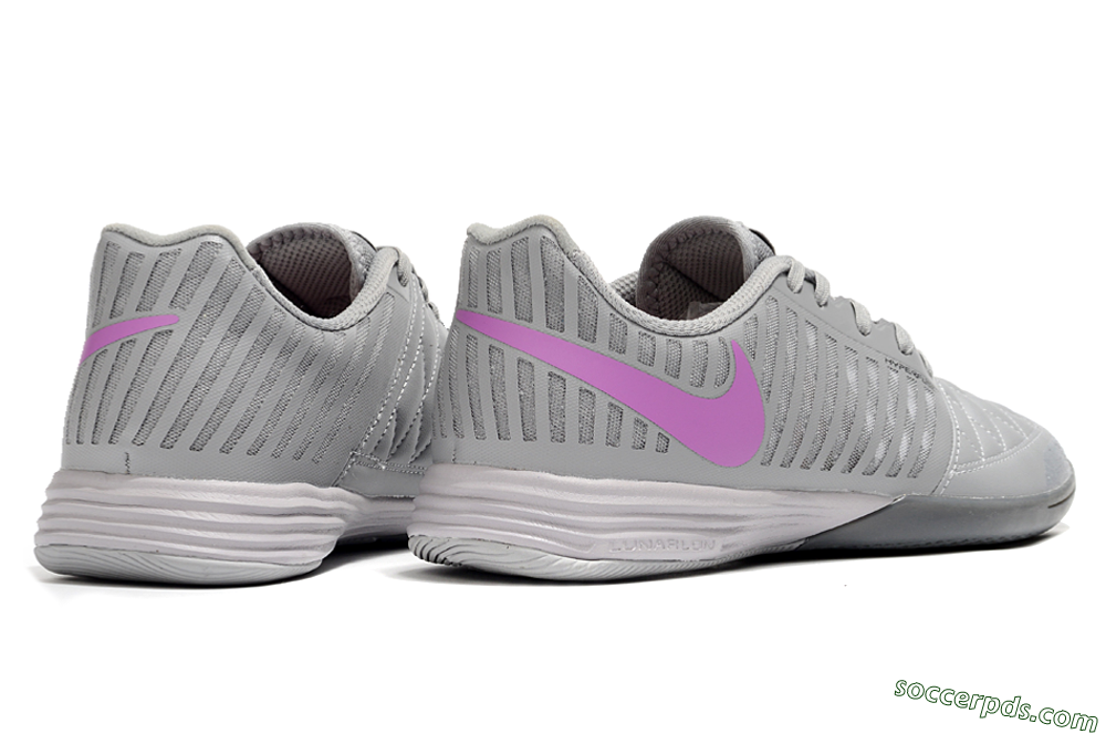 Nike Lunar Gato 2 IC Low-Tops Football Shoes - Grey/Purple/White 6