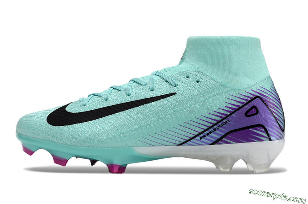 Nike Air Zoom Mercurial Superfly 10 Elite FG High-Tops Football Boots - Jade/Black/Purple 2