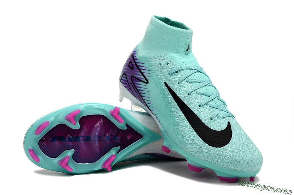 Nike Air Zoom Mercurial Superfly 10 Elite FG High-Tops Football Boots - Jade/Black/Purple 3