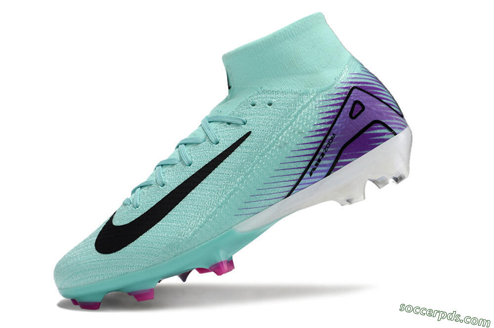 Nike Air Zoom Mercurial Superfly 10 Elite FG High-Tops Football Boots - Jade/Black/Purple 5