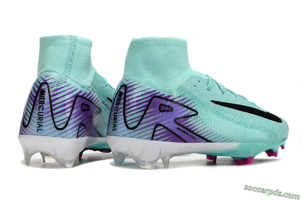 Nike Air Zoom Mercurial Superfly 10 Elite FG High-Tops Football Boots - Jade/Black/Purple 6