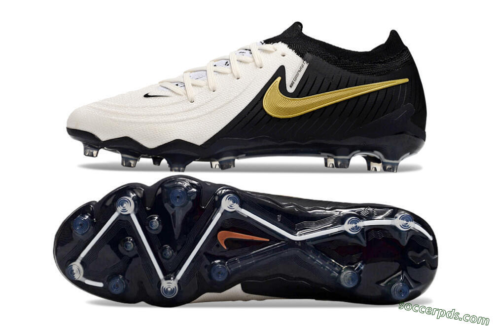 Nike Phantom Luna Elite AG Low-Tops Football Boots - White/Black/Gold 0
