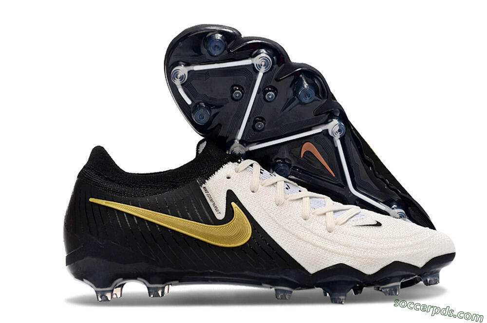 Nike Phantom Luna Elite AG Low-Tops Football Boots - White/Black/Gold 1