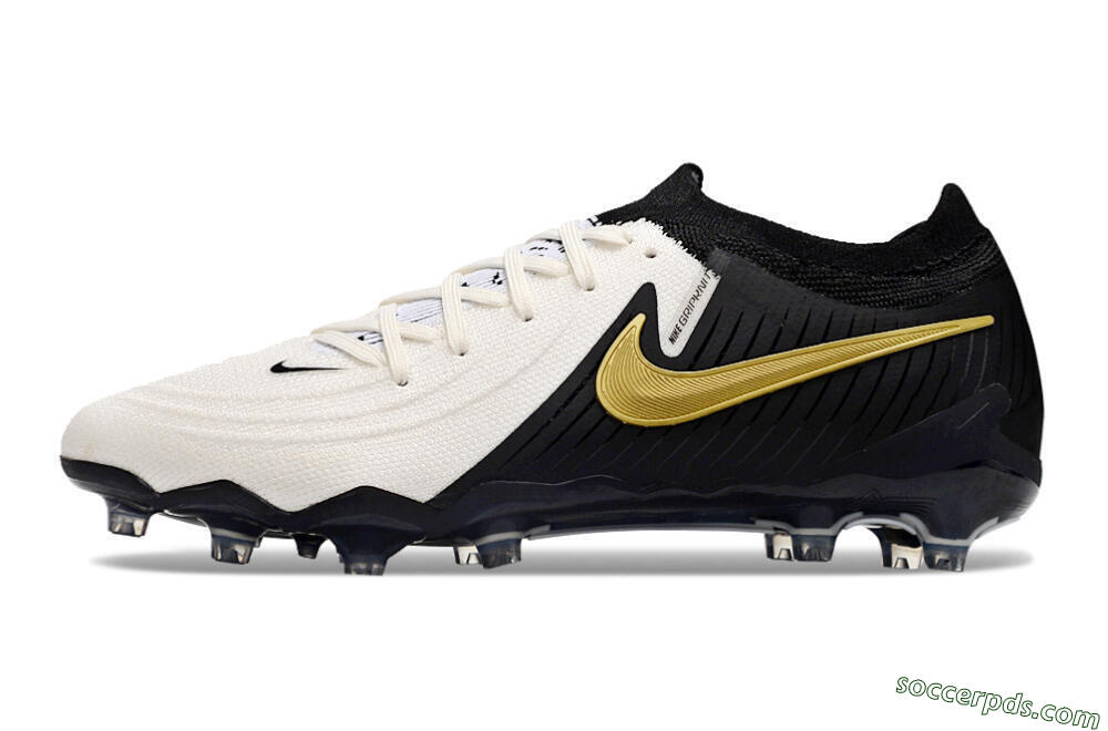 Nike Phantom Luna Elite AG Low-Tops Football Boots - White/Black/Gold 2
