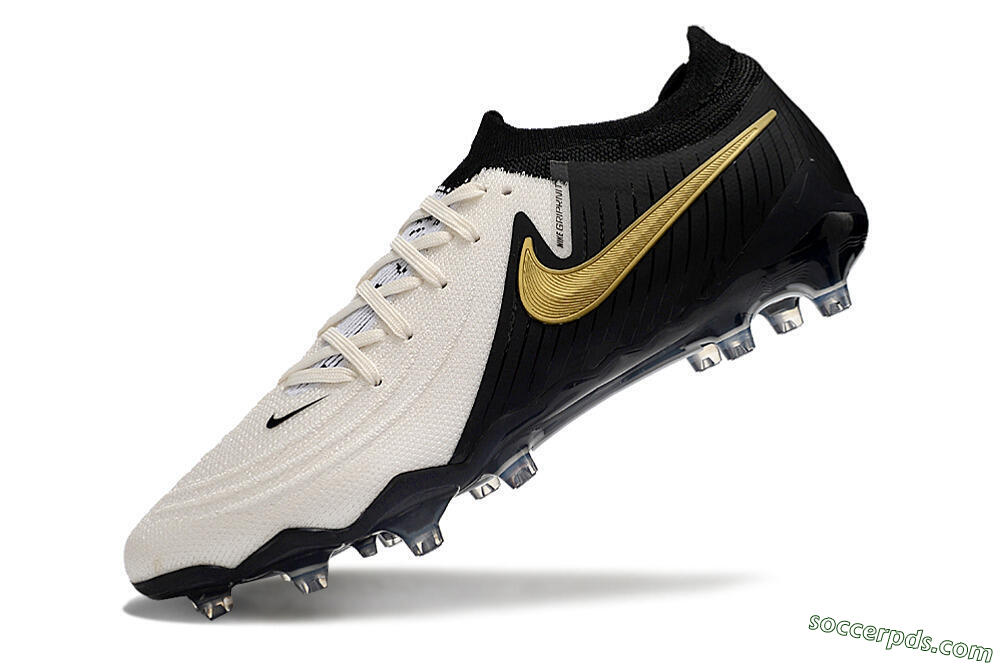 Nike Phantom Luna Elite AG Low-Tops Football Boots - White/Black/Gold 5