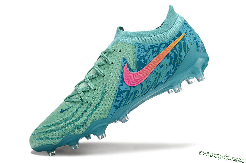 Nike Phantom Luna Elite AG Low-Tops Football Boots - Jade/Pink/Yellow 5
