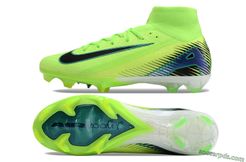 Nike Air Zoom Mercurial Superfly 10 Elite FG High-Tops Football Boots - Yellow/Blue/Black 0