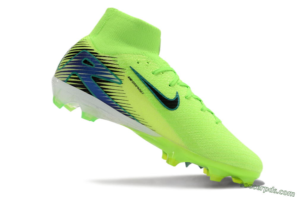 Nike Air Zoom Mercurial Superfly 10 Elite FG High-Tops Football Boots - Yellow/Blue/Black 4
