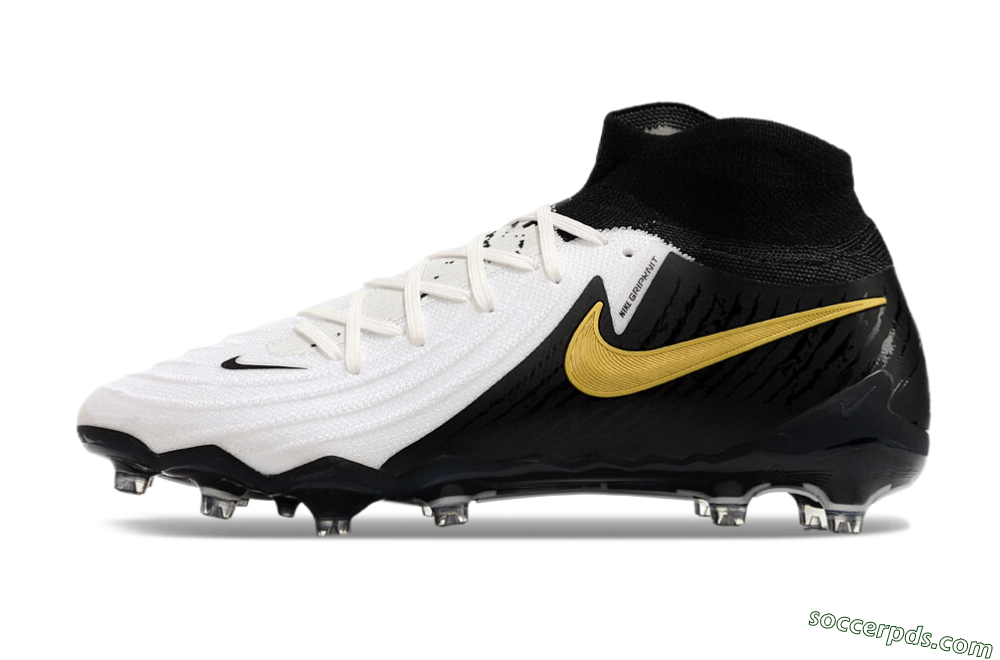Nike Phantom Luna Elite AG High-Tops Football Boots - White/Black/Gold 2