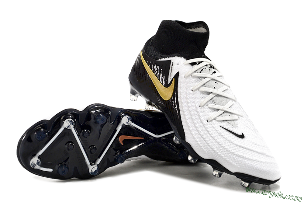 Nike Phantom Luna Elite AG High-Tops Football Boots - White/Black/Gold 3