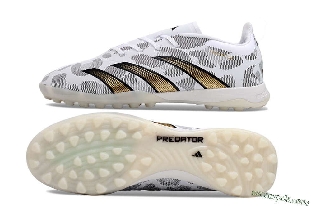 Adidas Predator 24 Elite TF Low-Tops Football Shoes - White/Black/Gold 0