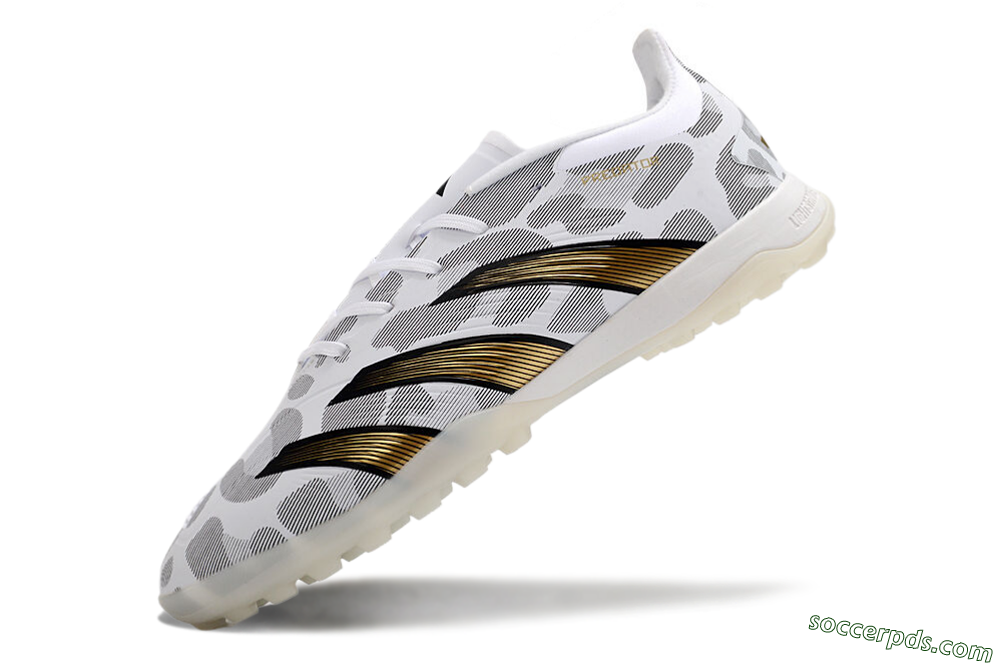 Adidas Predator 24 Elite TF Low-Tops Football Shoes - White/Black/Gold 5
