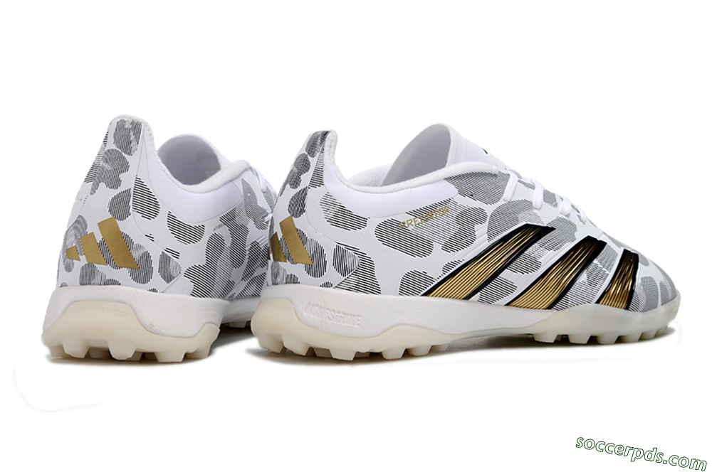Adidas Predator 24 Elite TF Low-Tops Football Shoes - White/Black/Gold 6