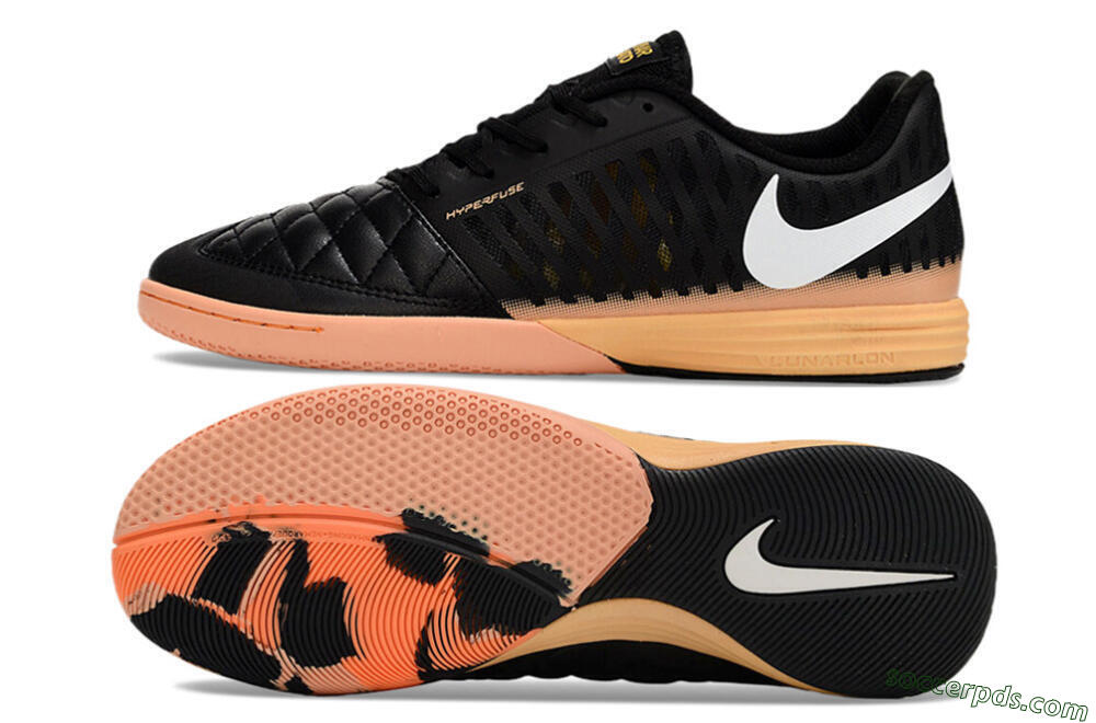 Nike Lunar Gato 2 IC Low-Tops Football Shoes - Black/White/Yellow 0