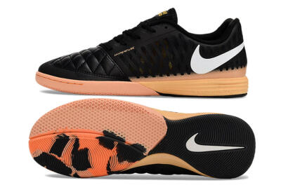 Nike Lunar Gato 2 IC Low-Tops Football Shoes - Black/White/Yellow