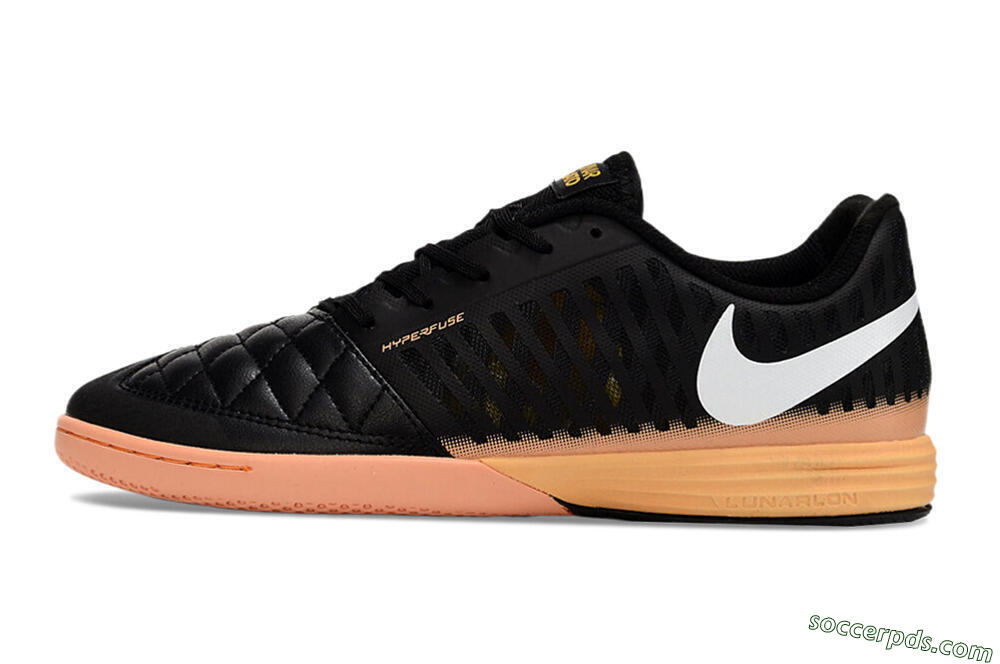 Nike Lunar Gato 2 IC Low-Tops Football Shoes - Black/White/Yellow 2