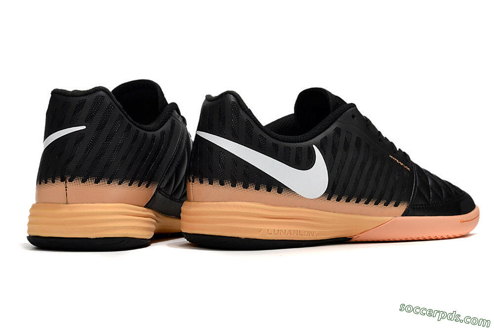 Nike Lunar Gato 2 IC Low-Tops Football Shoes - Black/White/Yellow 6