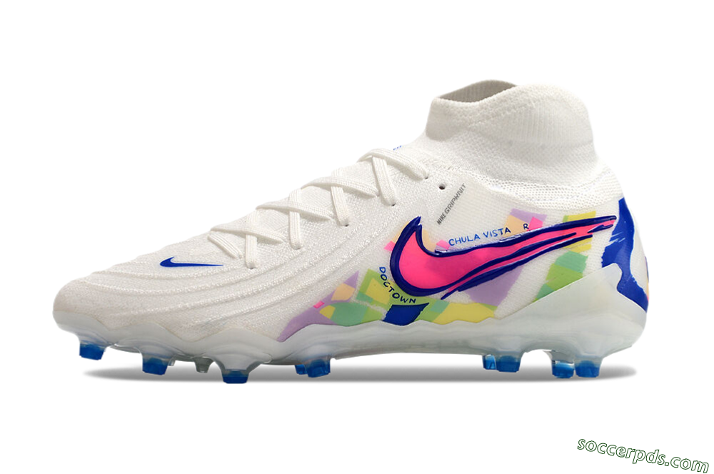 Nike Phantom Luna Elite AG High-Tops Football Boots - White/Blue/Pink/Yellow 2