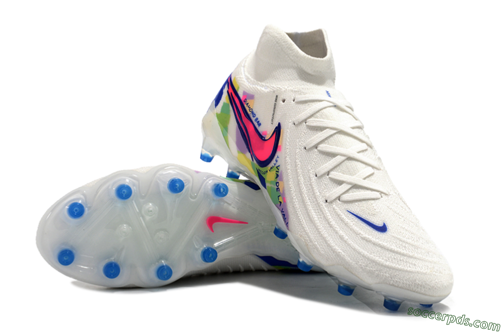 Nike Phantom Luna Elite AG High-Tops Football Boots - White/Blue/Pink/Yellow 3