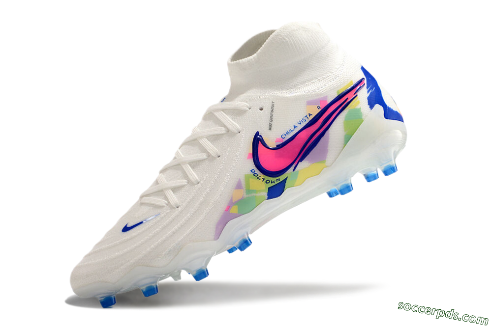Nike Phantom Luna Elite AG High-Tops Football Boots - White/Blue/Pink/Yellow 5