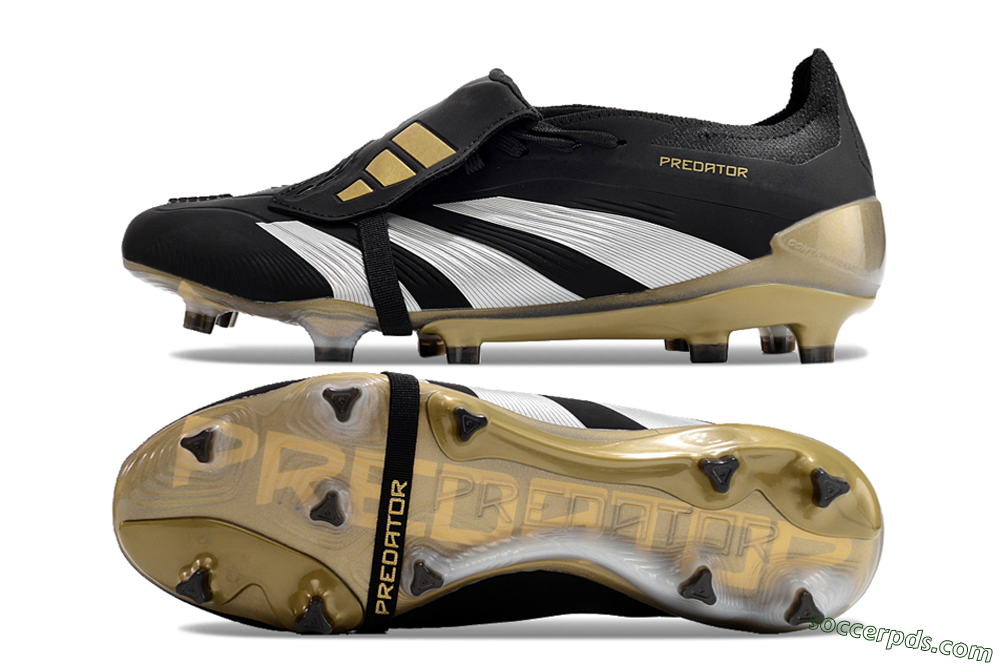 Adidas Predator Elite Foldover Tongue FG Low-Tops Football Boots - Black/White/Gold 0