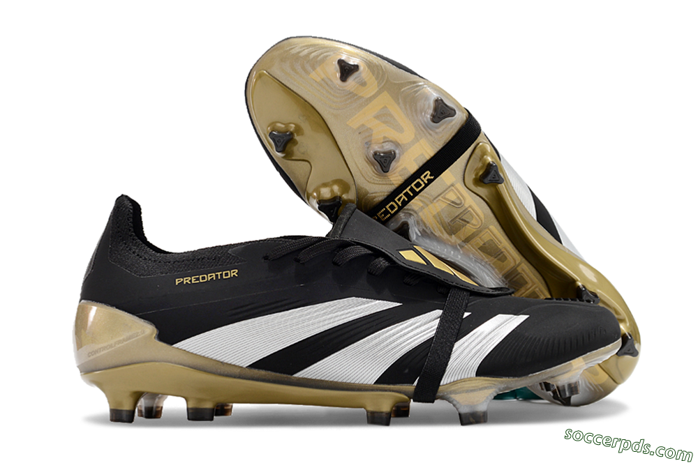 Adidas Predator Elite Foldover Tongue FG Low-Tops Football Boots - Black/White/Gold 1