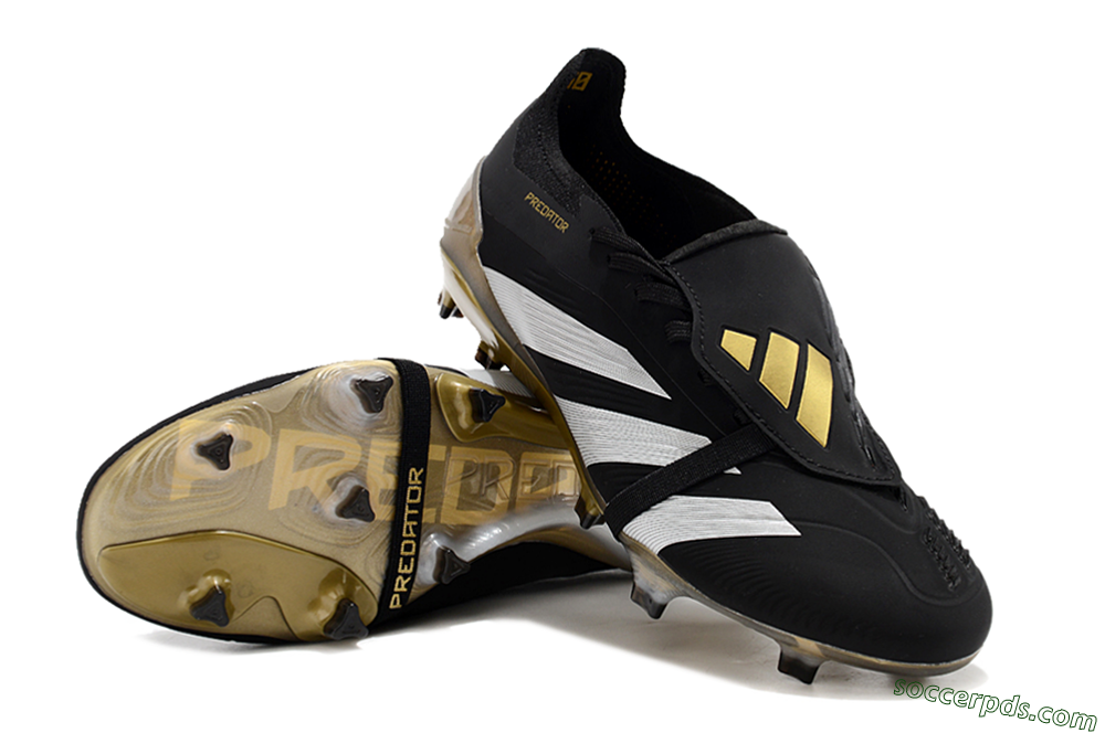 Adidas Predator Elite Foldover Tongue FG Low-Tops Football Boots - Black/White/Gold 3