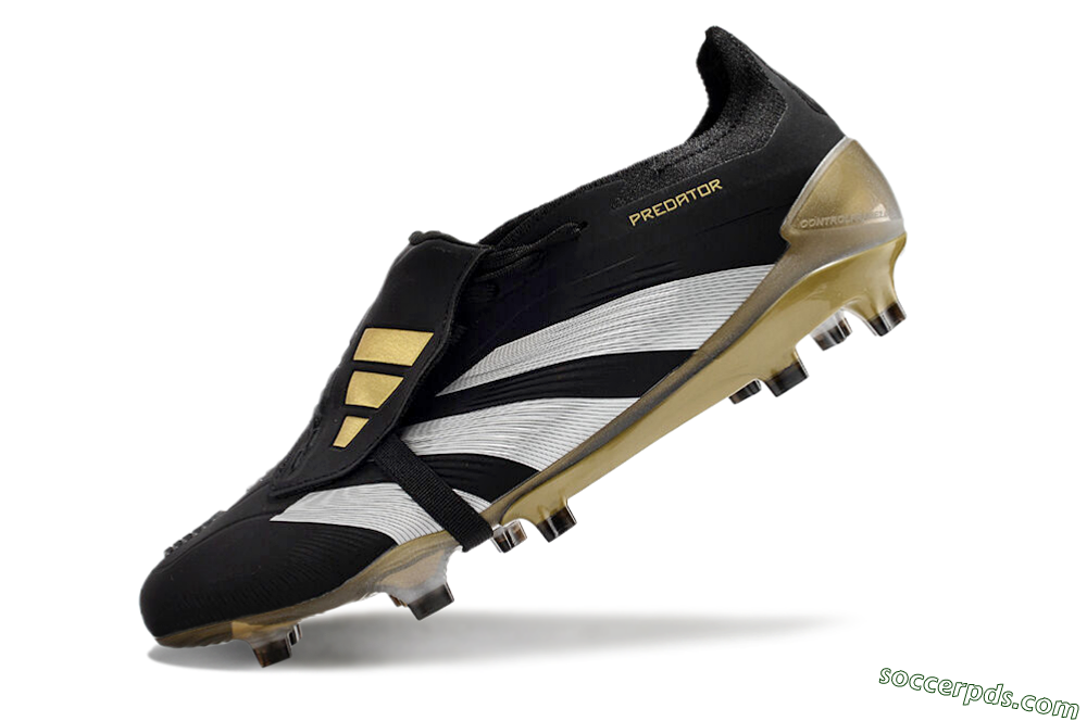 Adidas Predator Elite Foldover Tongue FG Low-Tops Football Boots - Black/White/Gold 5