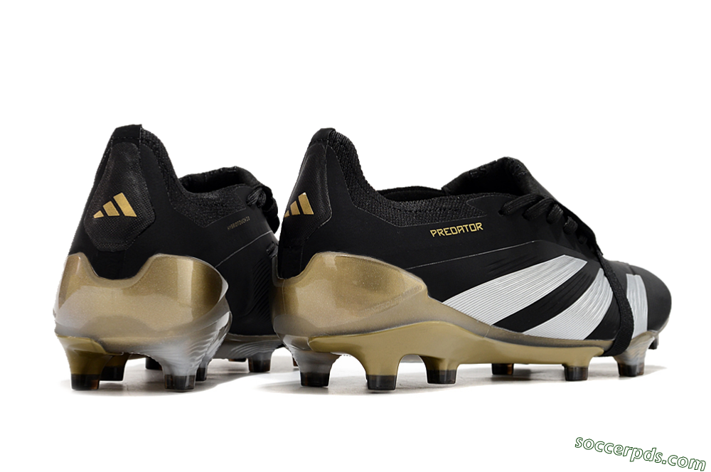 Adidas Predator Elite Foldover Tongue FG Low-Tops Football Boots - Black/White/Gold 6