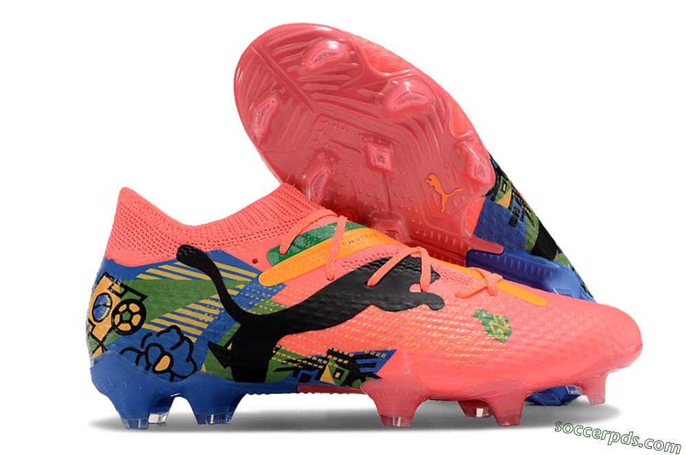Puma Future Ultimate FG Low-Tops Football Boots - Red/Green/Blue/Yellow 1