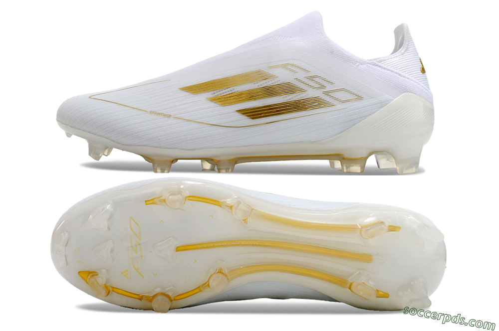 Adidas F50+ Adizero FG Low-Tops Football Boots - White/Gold 0