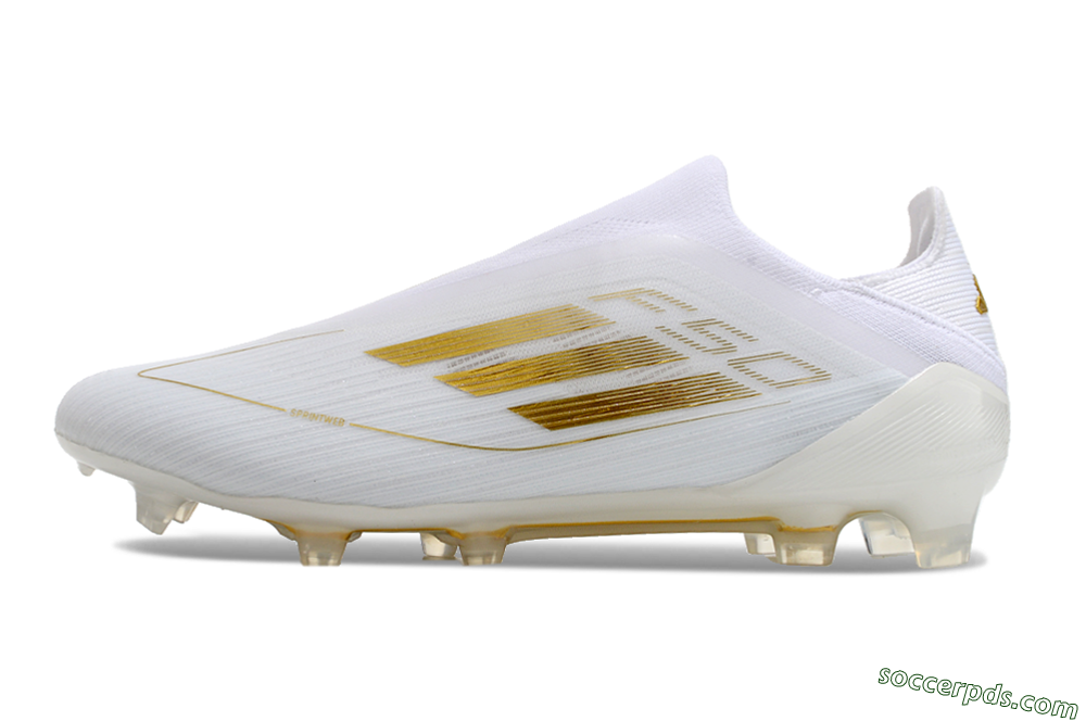 Adidas F50+ Adizero FG Low-Tops Football Boots - White/Gold 2