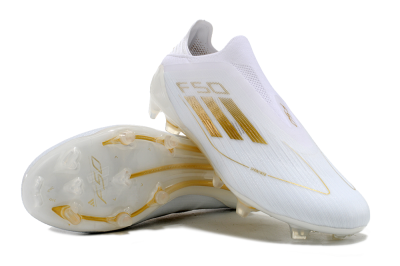 Adidas F50+ Adizero FG Low-Tops Football Boots - White/Gold