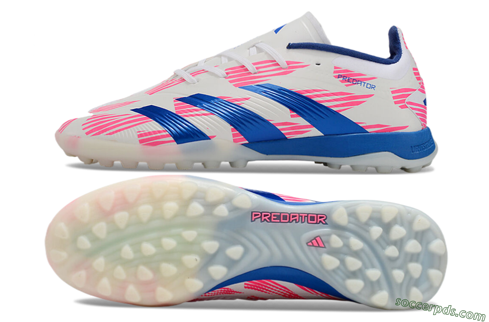 Adidas Predator 24 Elite TF Low-Tops Football Shoes - White/Pink/Blue 0