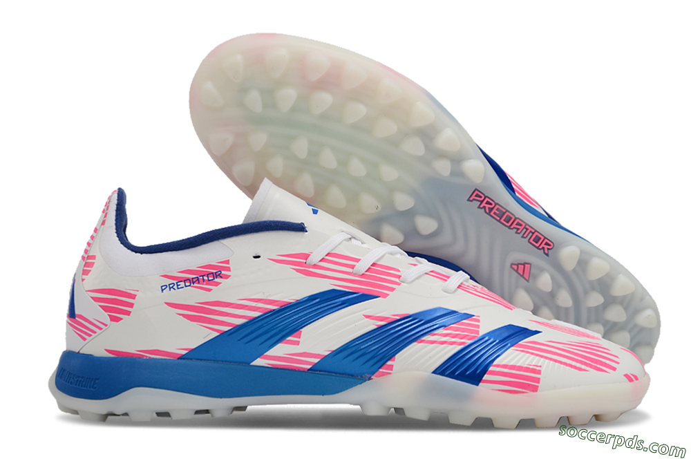 Adidas Predator 24 Elite TF Low-Tops Football Shoes - White/Pink/Blue 1